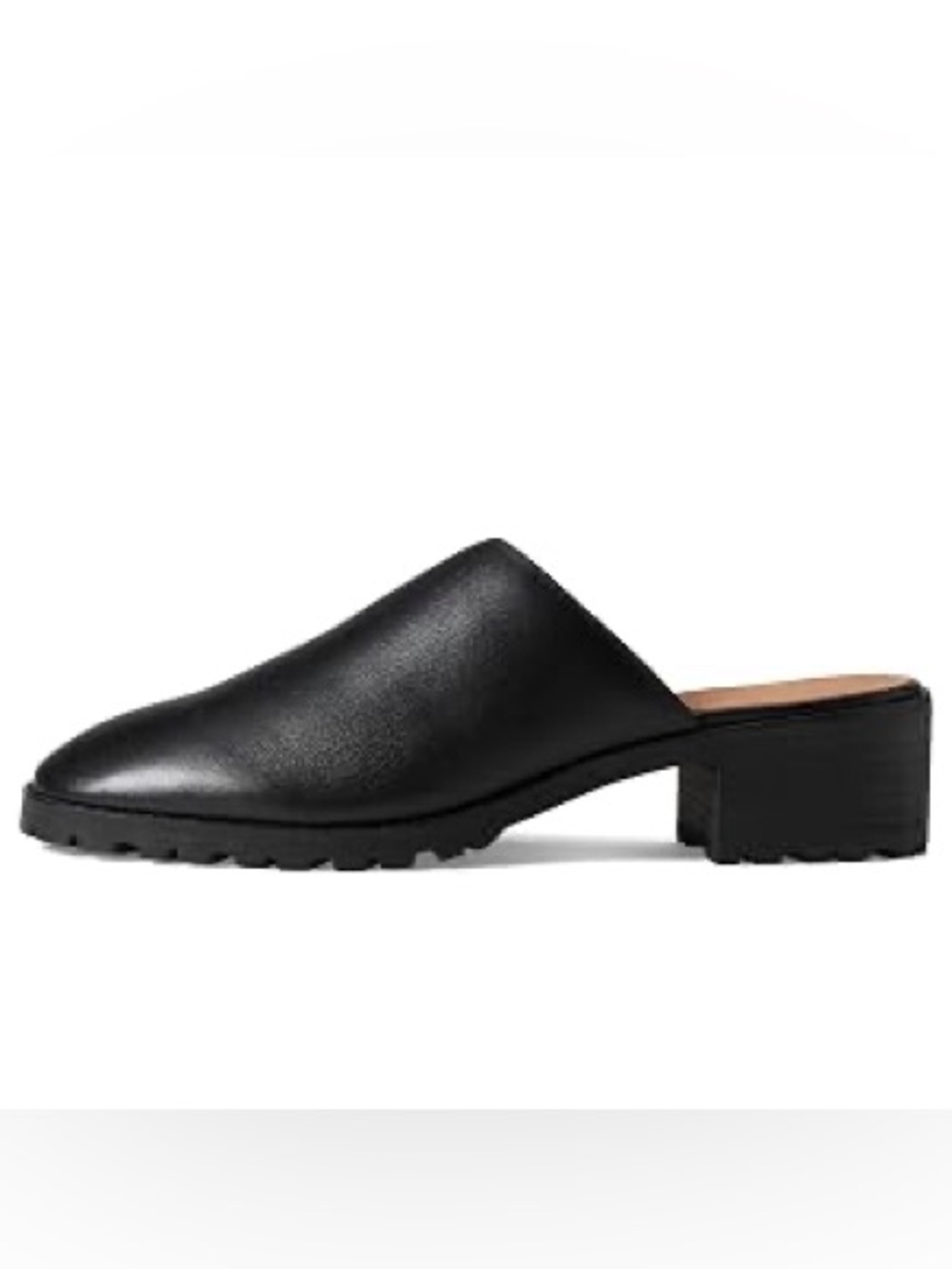 New Madewell The Mindy Lugsole Mule in Leather True Black 10 M Shoes Women